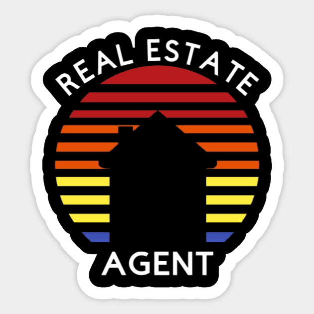 Real Estate Agent Sunrise - White Letters Sticker by Top TeeShop
